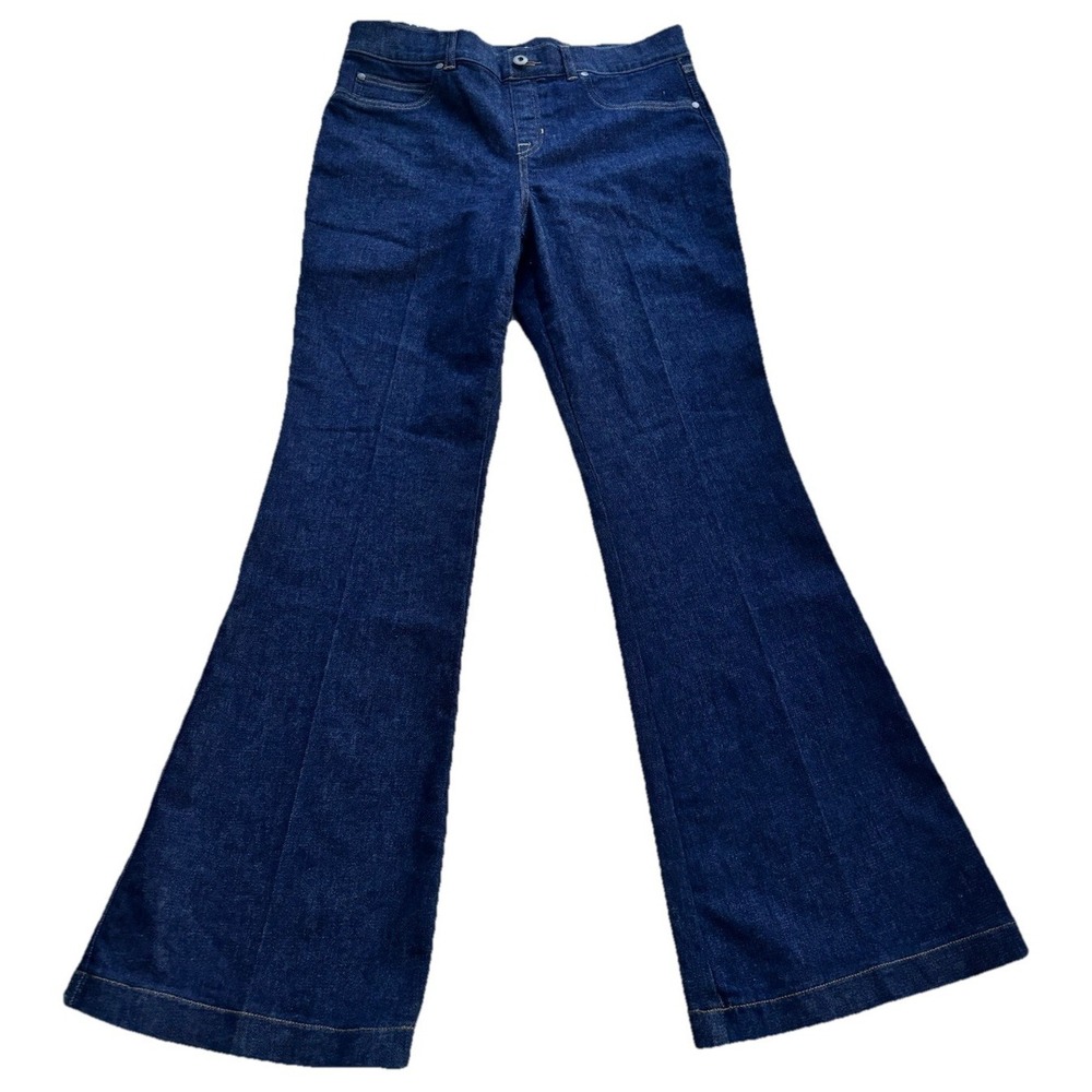 NWT Spanx EveryWear Flare Jeans Women's Size XL Raw Indigo Pull On Boho 21266Q - Picture 3 of 16